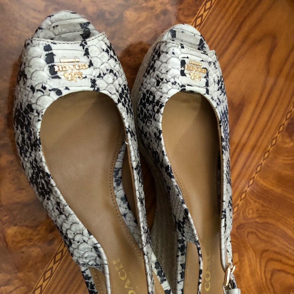 Coach platform wedge sandals